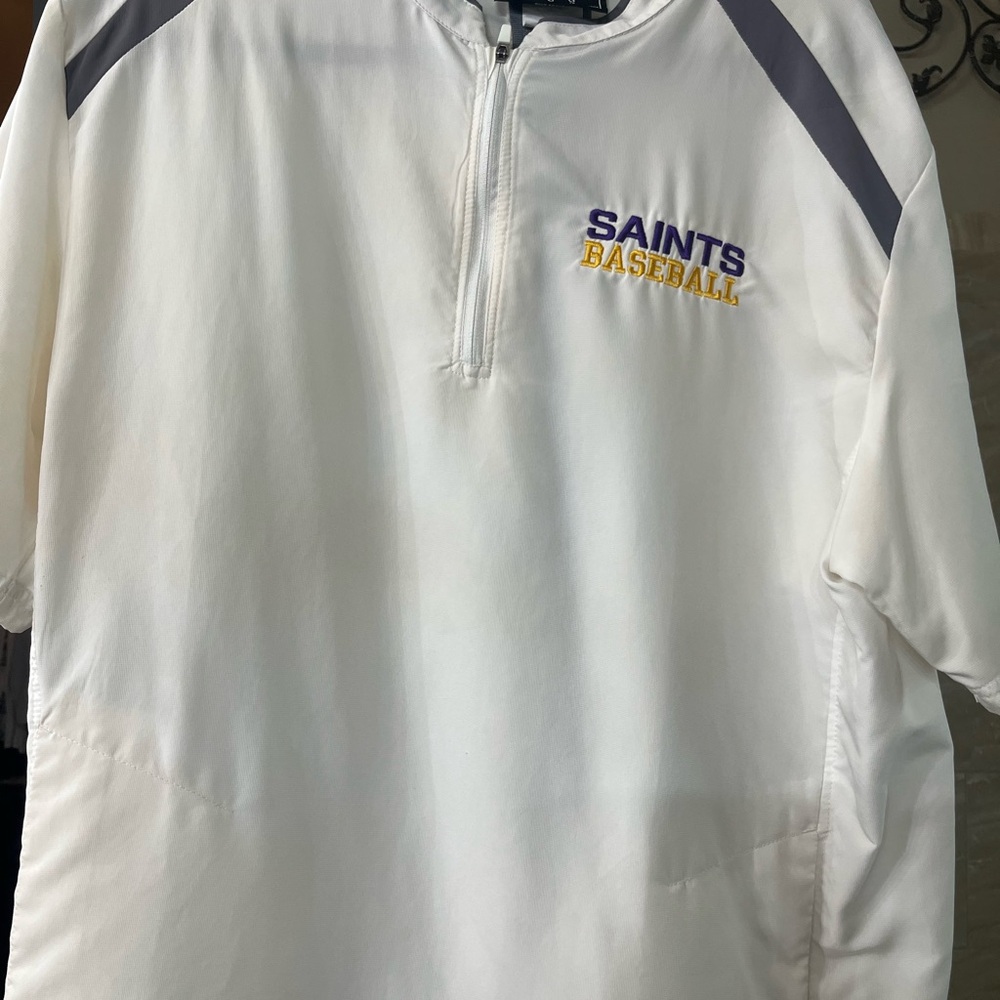 Holloway White and Gray Zip Pullover